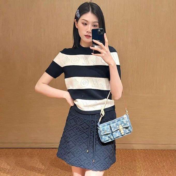 9A+ quality louis vuitton striped knit t-shirt